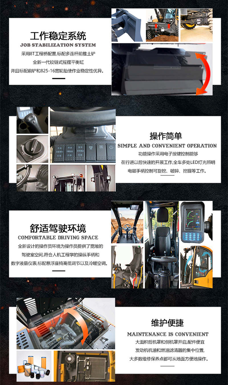 寶鼎BD80W輪胎式挖掘機(jī)細(xì)節(jié)特點(diǎn)