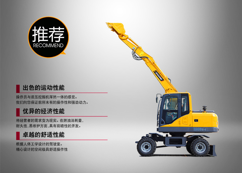 寶鼎BD80W小型輪式挖掘機(jī)圖片